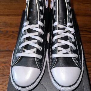 Converse all stars chuck Taylor leather black size men 10